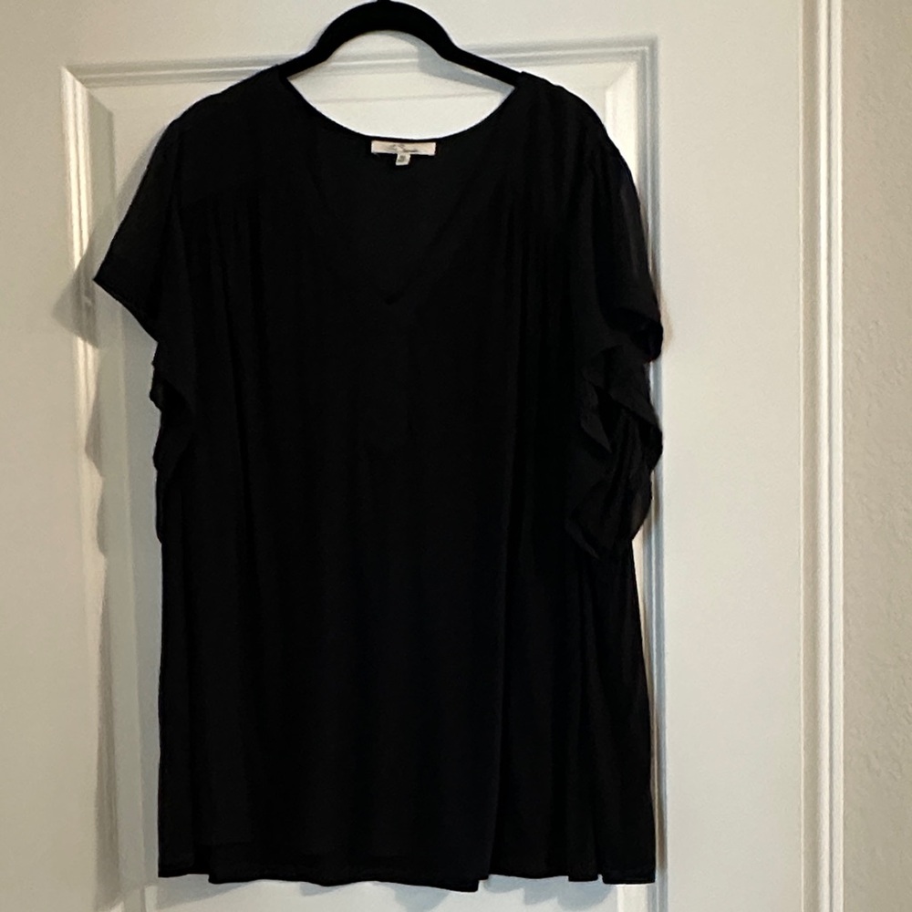 Chic Black V-Neck Women's Blouse